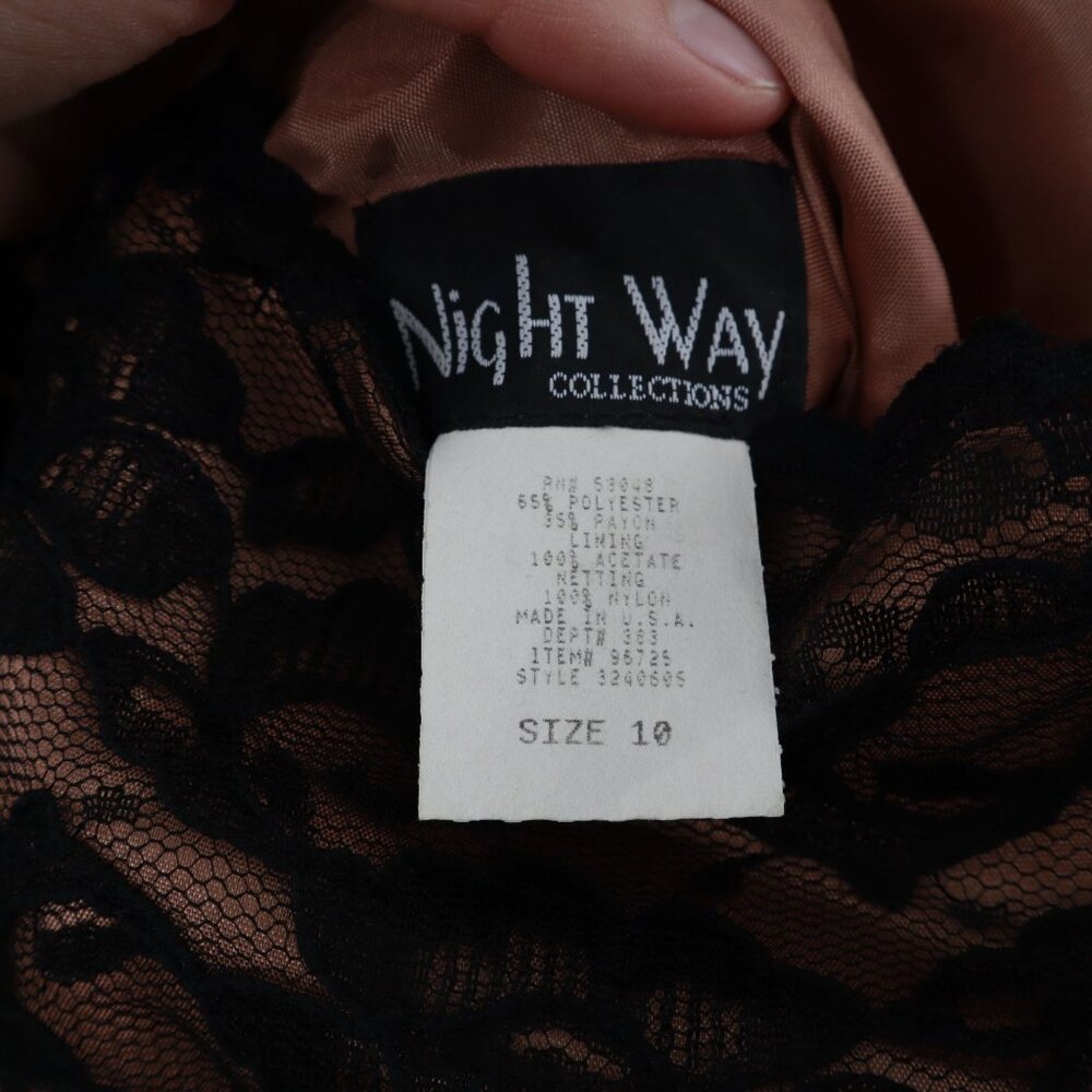 Night Way Lace Dress Women 10 Black Fairy Grunge Corset Whimsigoth LBD Night Out - Picture 2 of 12